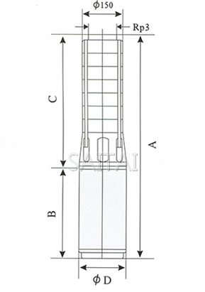 SP42不锈钢多级深井潜水电泵外形尺寸图